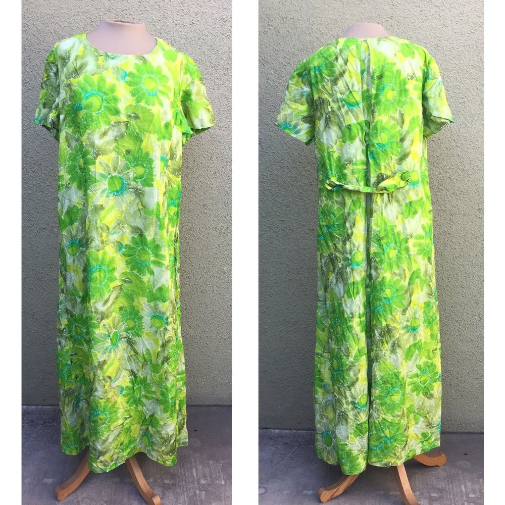 Vintage Green Goddess Long Dress